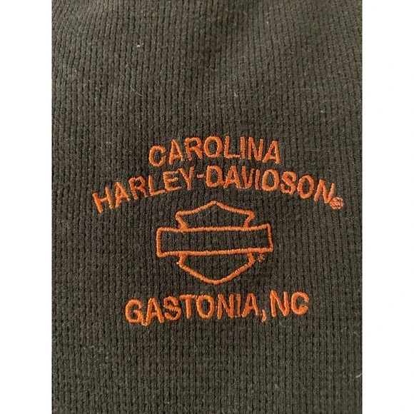 Carolina Harley-Davidson Waffle Knit Shirt Black With Embroidered Sleeveless 2XL - Picture 5 of 9